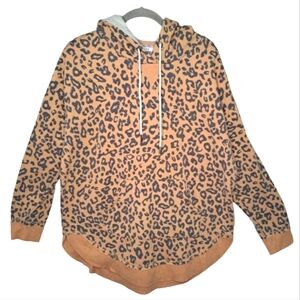 Maurices Leopard Print Hooded Pullover Sweater Soft Size XL